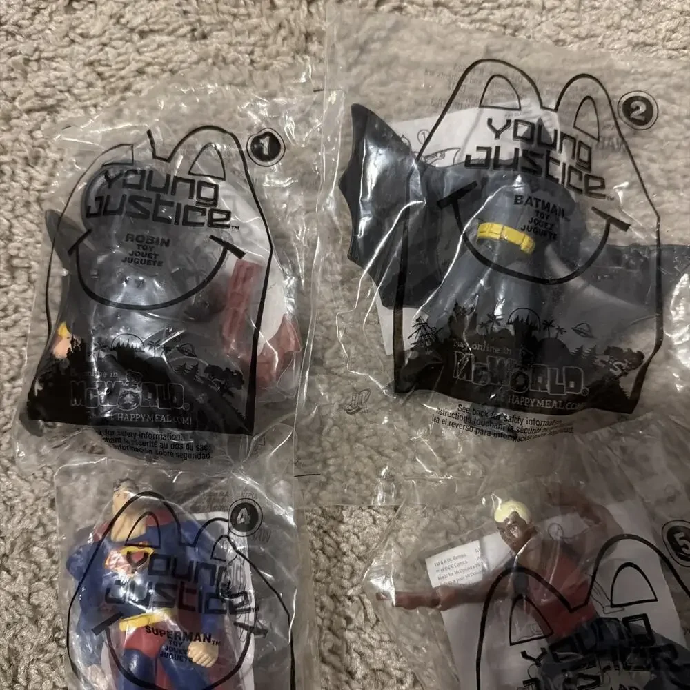 2011 McDonalds Young Justice Toys Lot of 5 Sealed New In Package